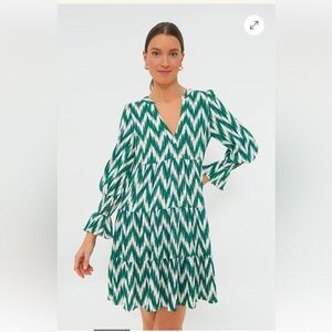 Tuckernuck Pommander Place Ikat Kenzo Long Sleeve V-Neck Mini Dress XXL